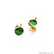Round Gemstone Stud Earrings with Loop, 12x9mm Gold Plated DIY Earring Findings, GemMartUSA (90023)